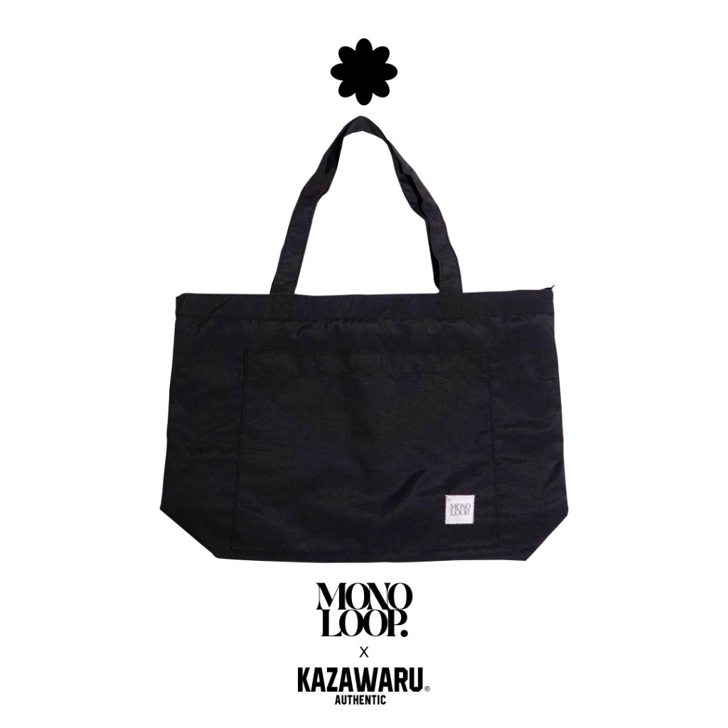 TAS TOTEBAG SIMPLE SIMPEL PEREMPUAN CEWEK CEWE POLOS KEKINIAN WARNA HITAM NYLON - BELLVA