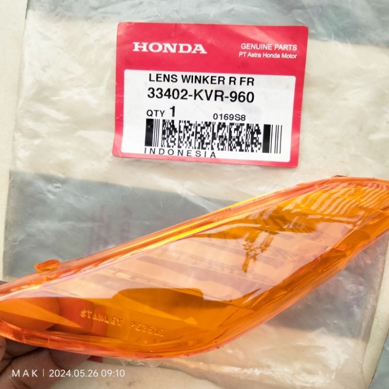 mika kaca lampu sen sein reting depan kanan  Honda fit S X original pnp Supra fit new revo  33402 KV