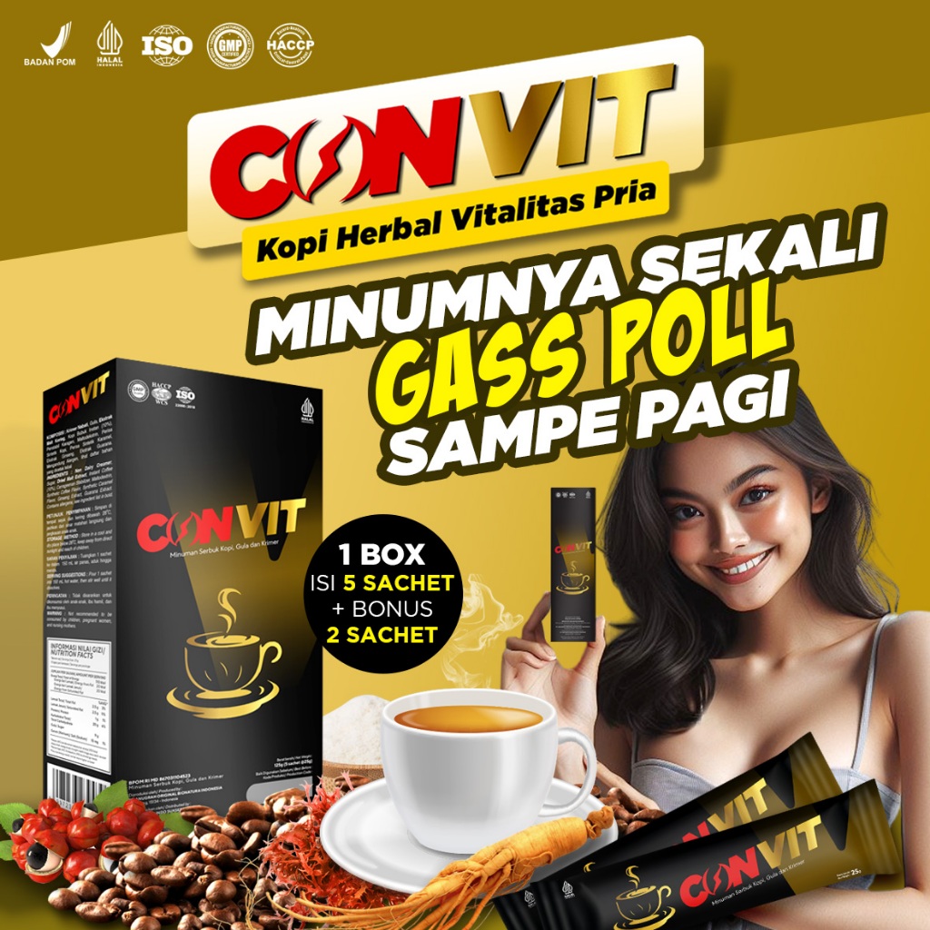 

CONVIT Coffee, 2 Box KOPI PRIA DEWASA, MENINGKATKAN STAMINA DAN VITALITAS, AMPUH, KUAT, TAHAN LAMA