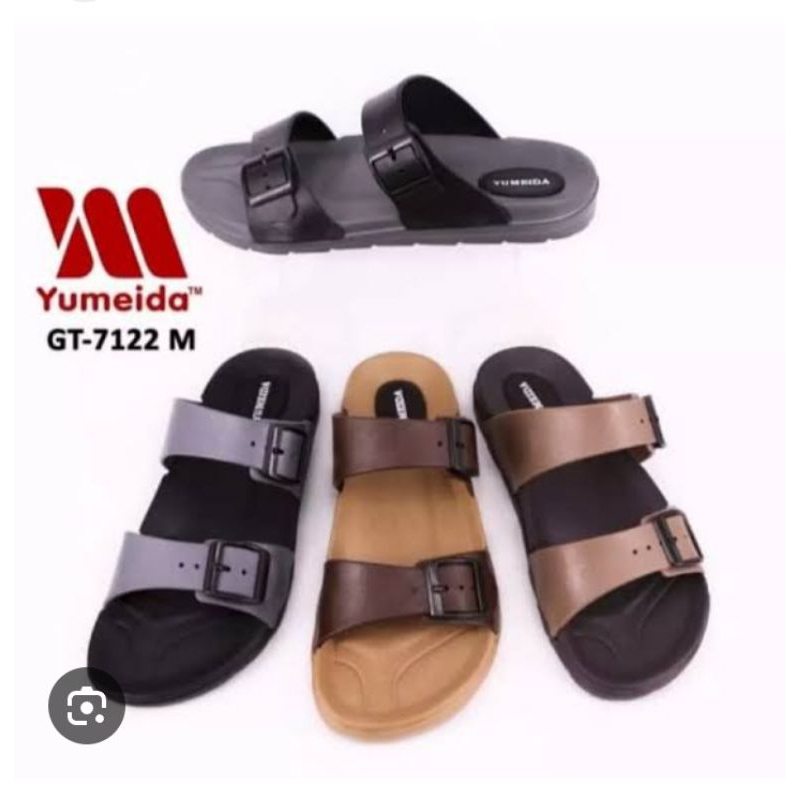 sandal yumeida pria dewasa ban 2 bahan karet
