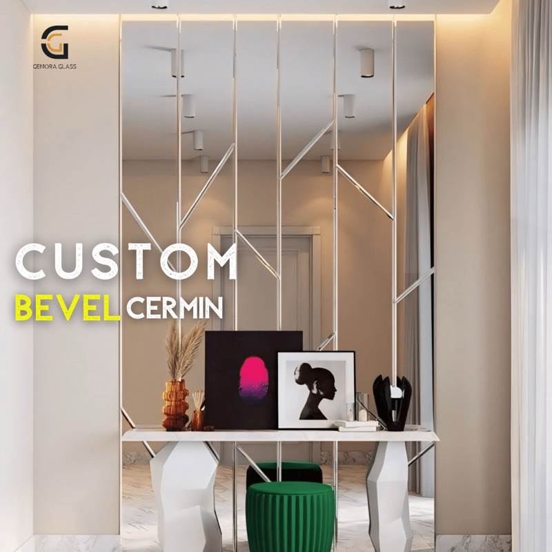 [CUSTOM] Dekorasi Cermin Kaca Bevel Abstrak / Cermin Bevel Abstrak / Kaca Bevel/ Hiasan Dinding/