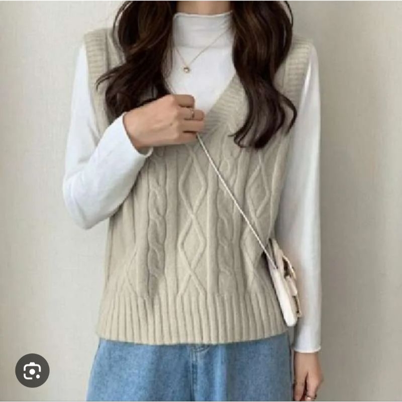 UNIQLO GU VEST KNIT RAJUT CABLE KEPANG