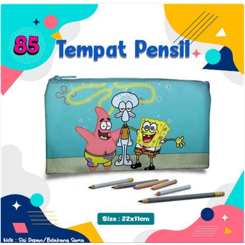 

Tempat pensil/ pouch tempat pensil/ Tempat alat tulis/ pencil case pouch karakter kartun Spongebob