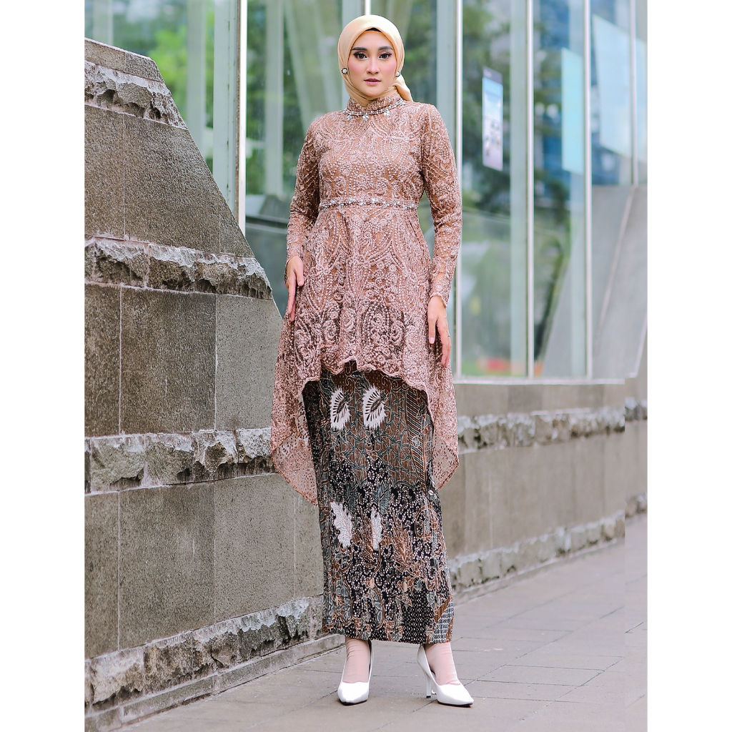 ADINDA - SET KEBAYA BROKAT TILE PAYET SAHRINI / KEBAYA BROKAT MODERN / KEBAYA MUSLIMAH / BROKAT WISU