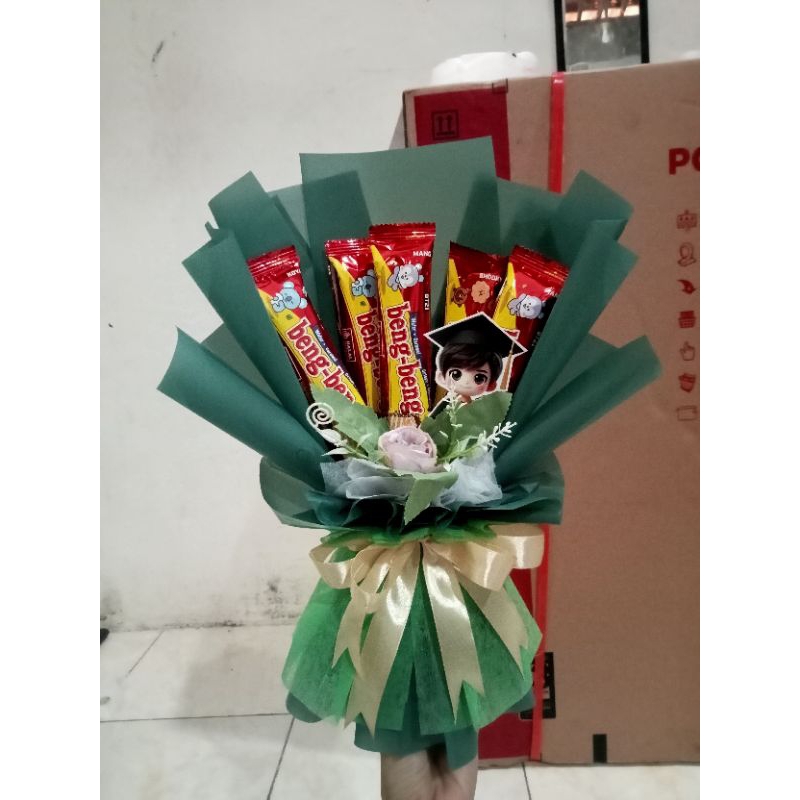 

bouquet snack & Topper Wisuda