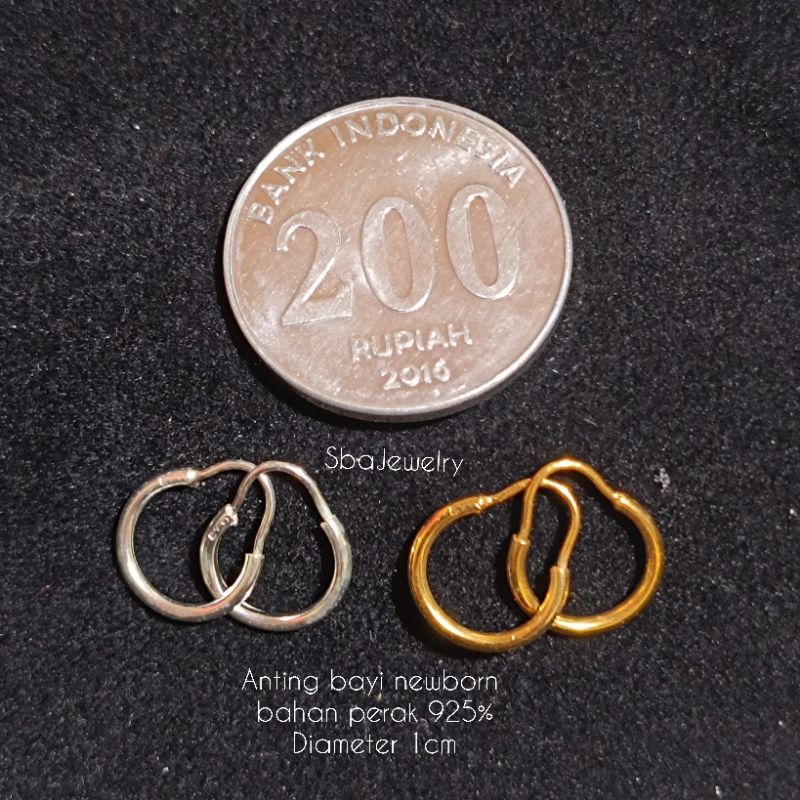 anting perak bulat untuk bayi new born