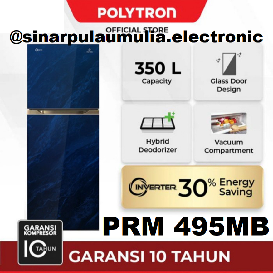 Polytron Kulkas 2 Pintu 350 Liter - PRM 495MB / PRM495MB / PRM495 MB
