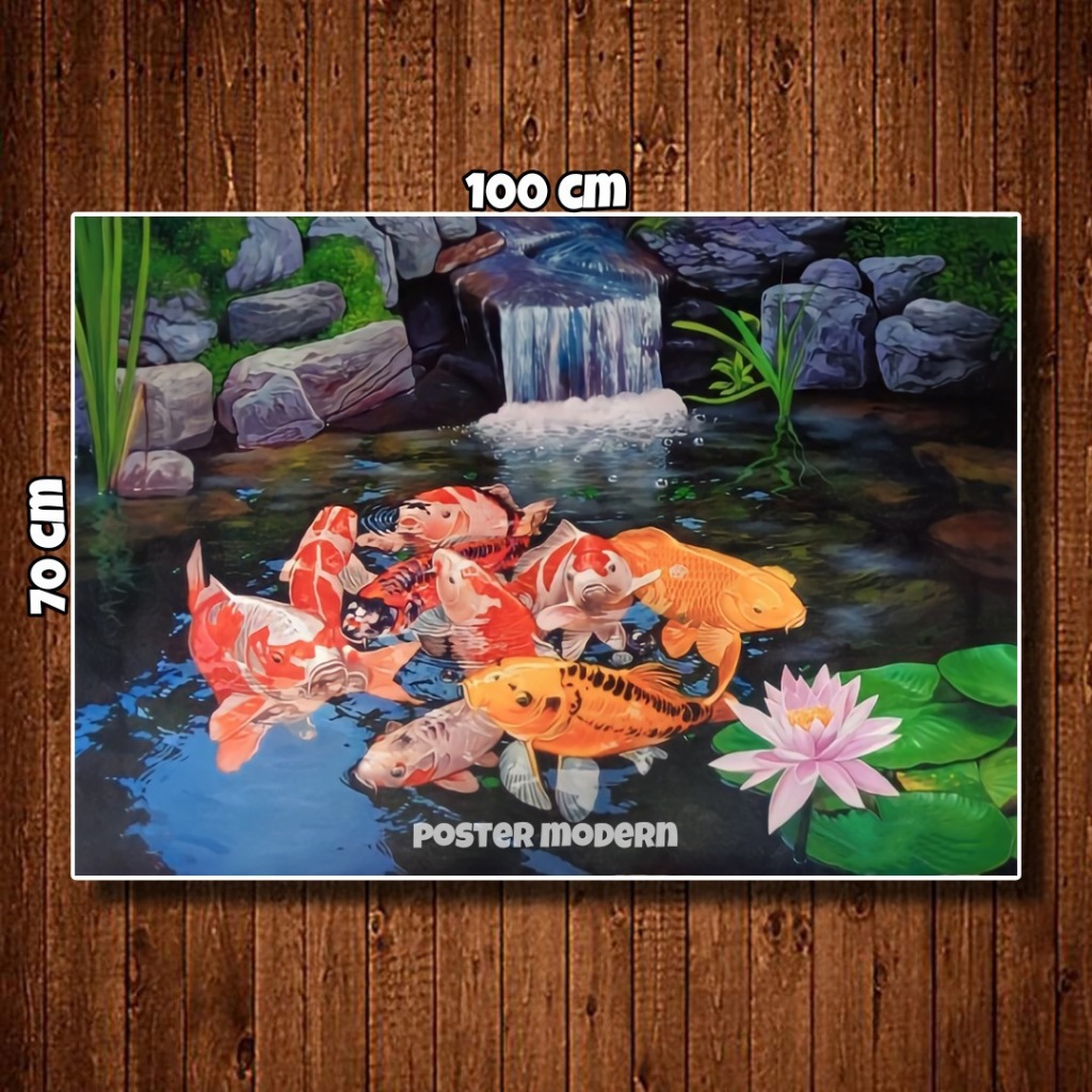 WALLDECOR Poster Gambar IKAN KOI JUMBO Best seller #KOINEW46 Ukuran 100x70cm 150x100cm 200x100cm Ter