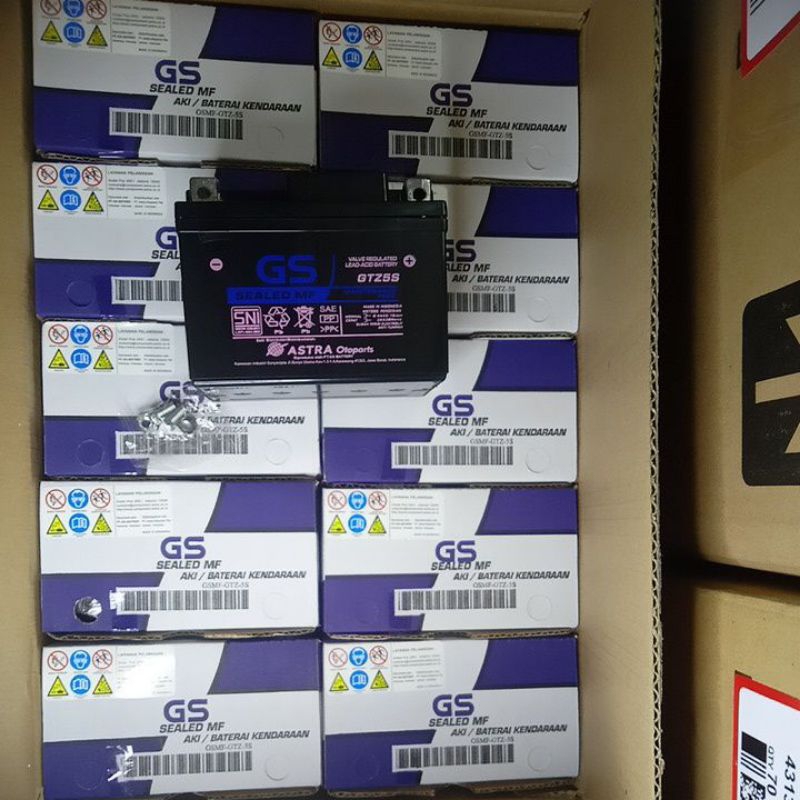 Aki Kering GS GTZ5S Vario Beat Mio j Paket 1 Dus (Isi 10 Pcs) Paket Hemat