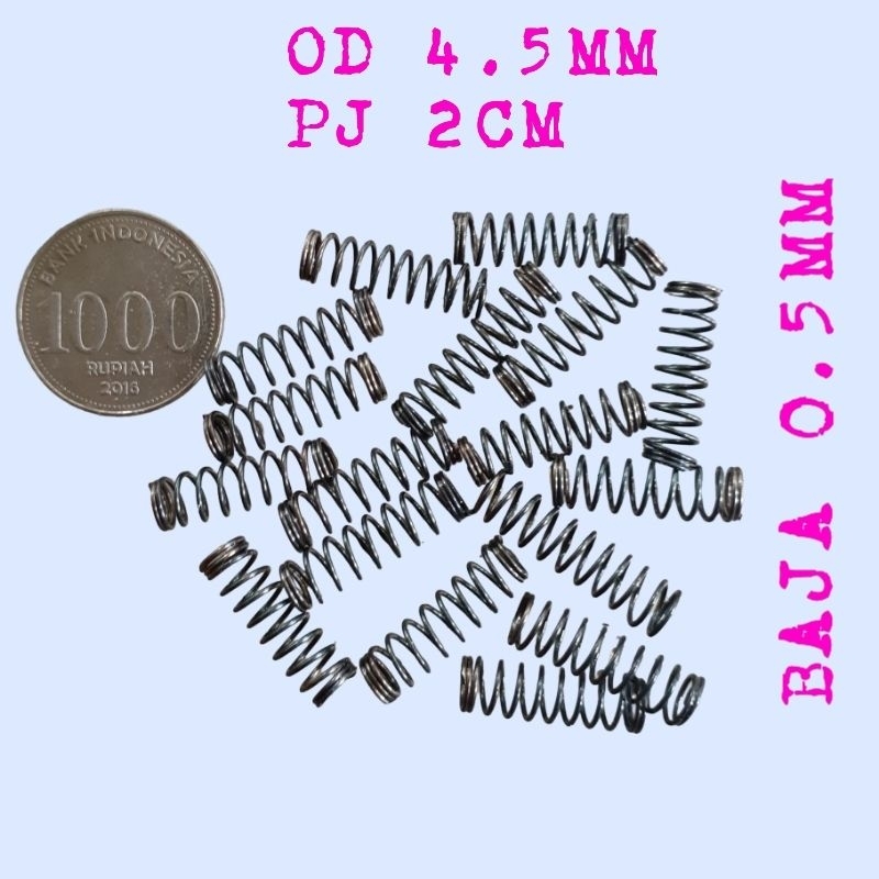 Per Pegas Tekan OD 4.5mm PJ 2cm Baja 0.5mm