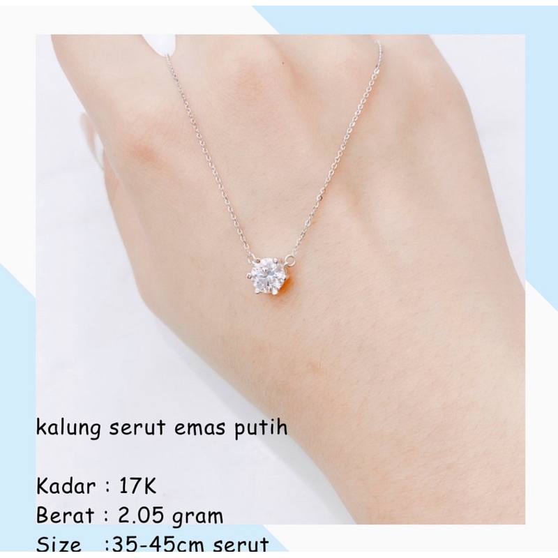 Kalung GIgi serut Emas Putih 17k 2.050Gr