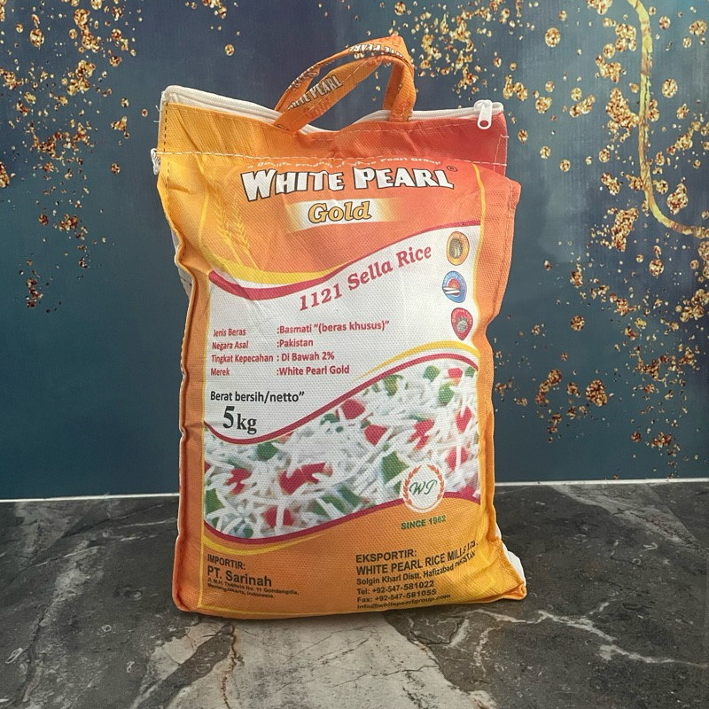 

White Pearl Gold Basmati Sella Rice 5 Kg