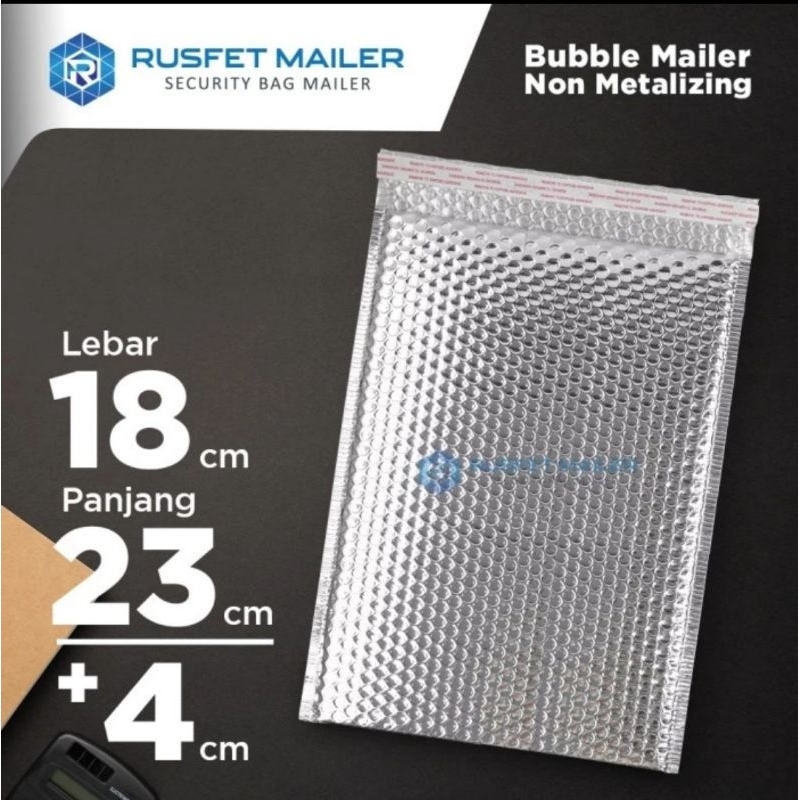 

AMPLOP BUBBLE MAILER ENVELOPE BUBBLE PACKING OLSHOP SILVER 18X23