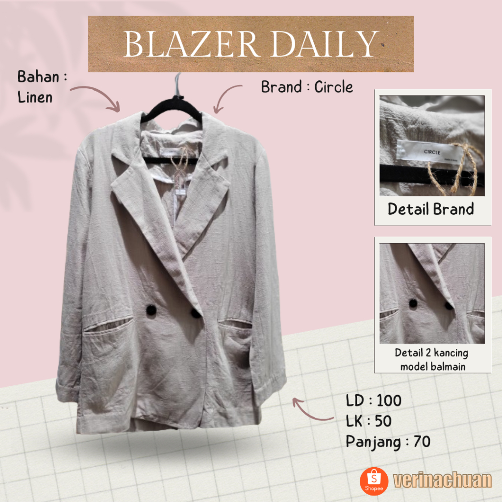 Blazer LD Jumbo/ Blazer LD besar / Blazer Balmain LD Besar / Blazer Premium