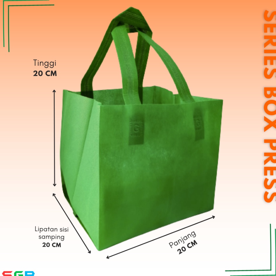 

Potongan Diskon Tas Spunbond membentuk Box 2x2 22x22 TLSbox harga perLUSIN 12pc Goodie Bag Tas besek