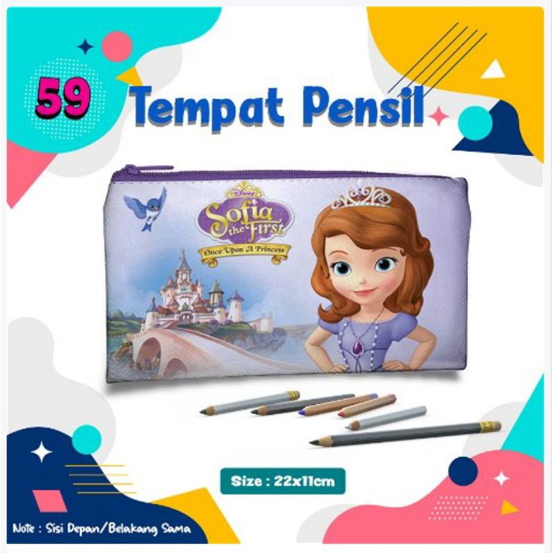 

Tempat pensil/ pouch tempat pensil/ Tempat alat tulis/ pencil case pouch karakter kartun Sofia