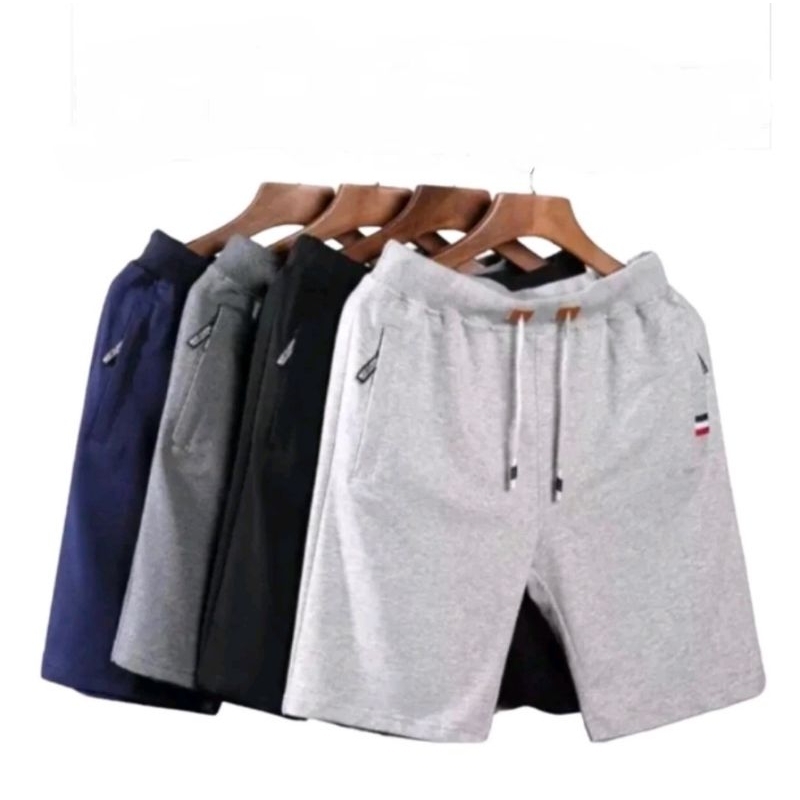 promo 4 pcs celana pendek pria wanita dewasa santai baby terry saku resleting / CELANA PENDEK / CELA