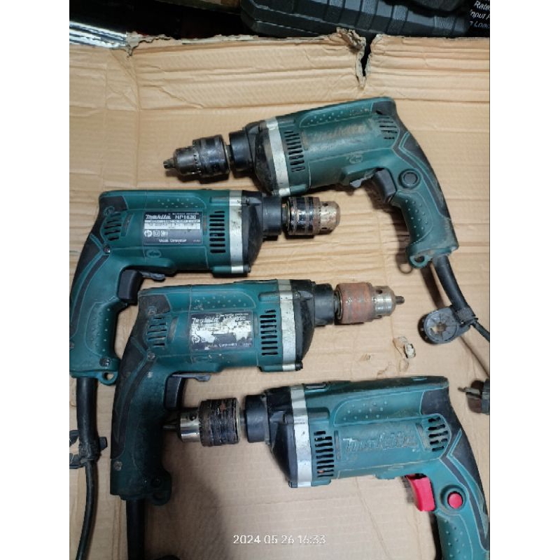 mesin bor makita hp1630 13mm (second) original gulungan Masi bawaan pabrik