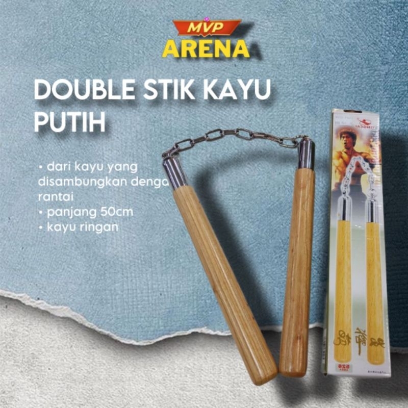 double stik / nunchaku/ ruyung model kayu putih dobel stik kayu Nunchaku kayu