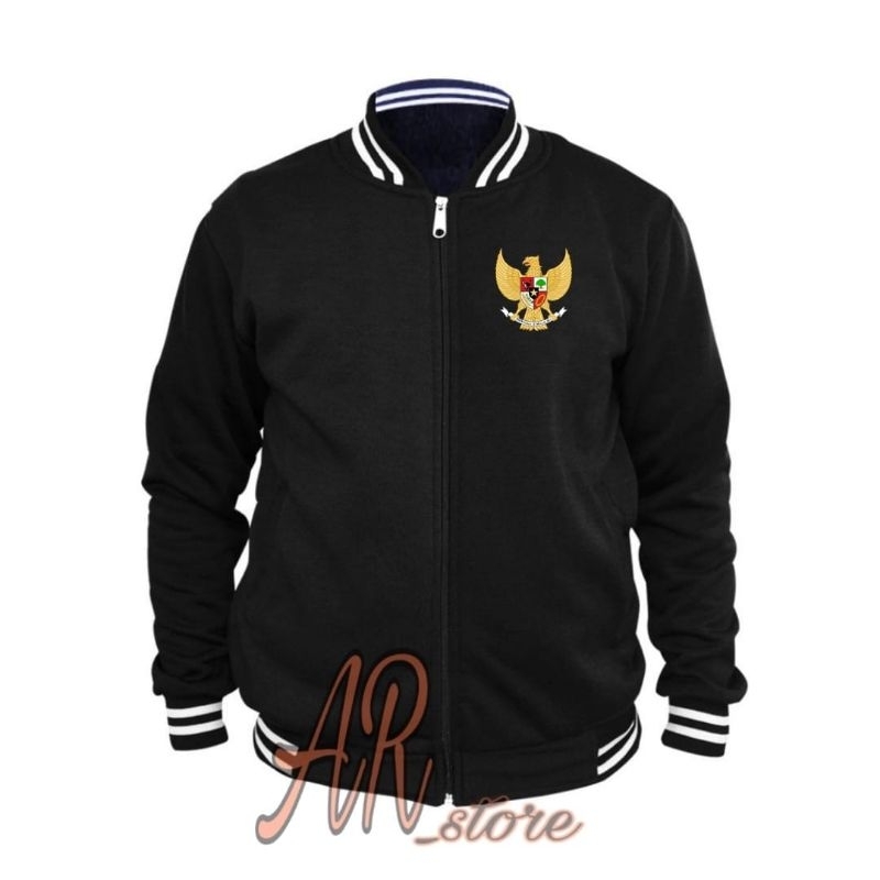 JAKET GARUDA INDONESIA JAKET VARSITY INDONESIA LOGO SABLON