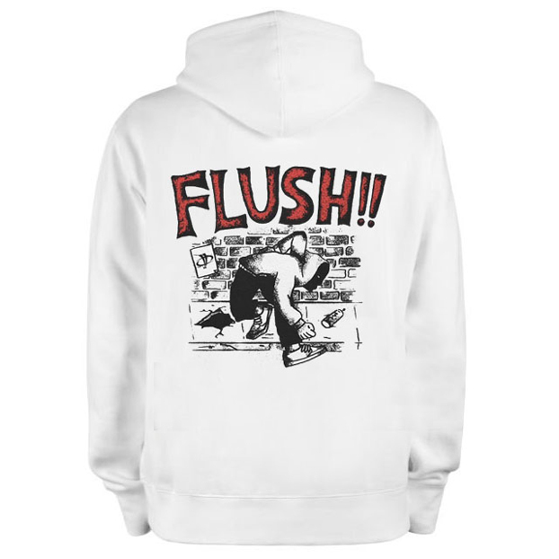 Jaket Hoodie Band Hardcore FLUSH Hoodie Jumper Pullover & Zipper (Ritsleting) Bahan White Cotton Fle