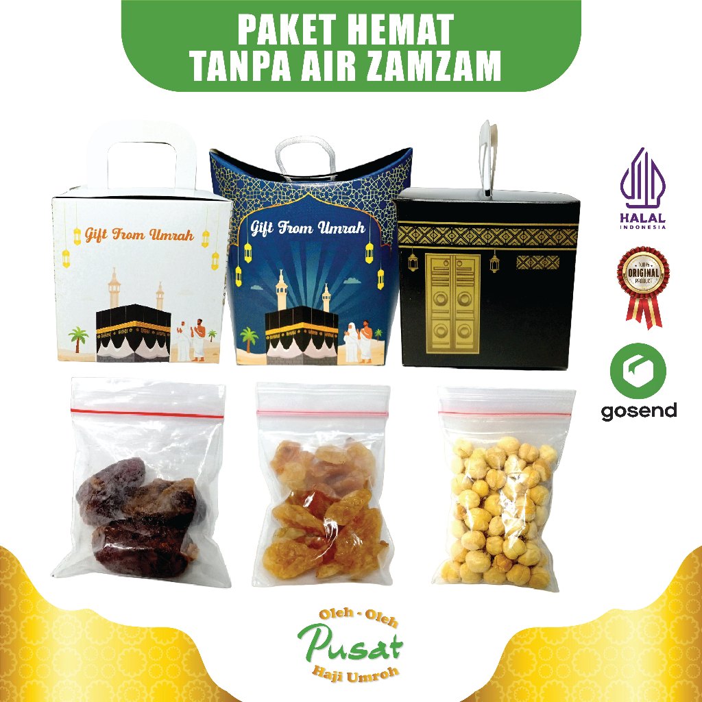 

Oleh Oleh Haji umroh premium - Tanpa Air Zamzam | Paket Oleh Oleh Umroh Hemat ekonomis kurma kacang arab kismis asam manis