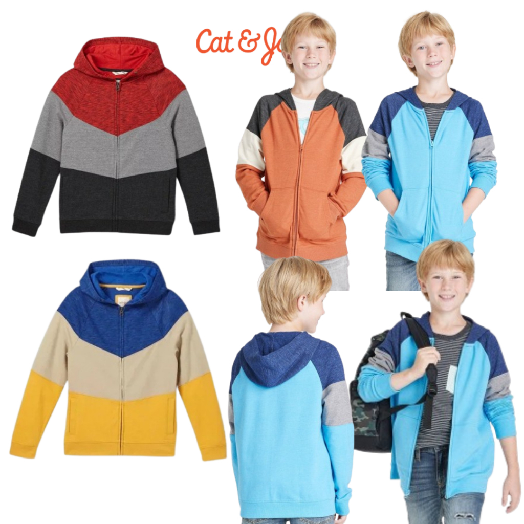 Sweater anak laki laki Boys' French Terry Colorblock Hoodie - Cnj