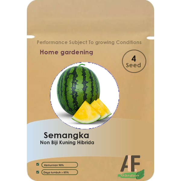 Benih Bibit Biji Tanaman Buah Semangka Non Biji Kuning F Hibrida