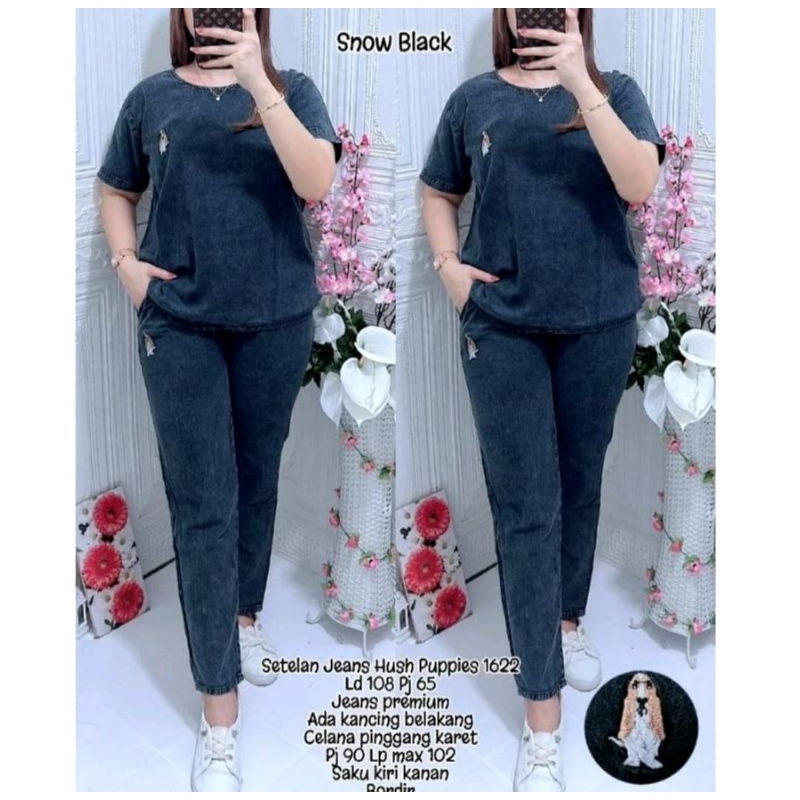 SETELAN WANITA CP ORI BORDIR SETELAN KEKINIAN SETELAN JEANS