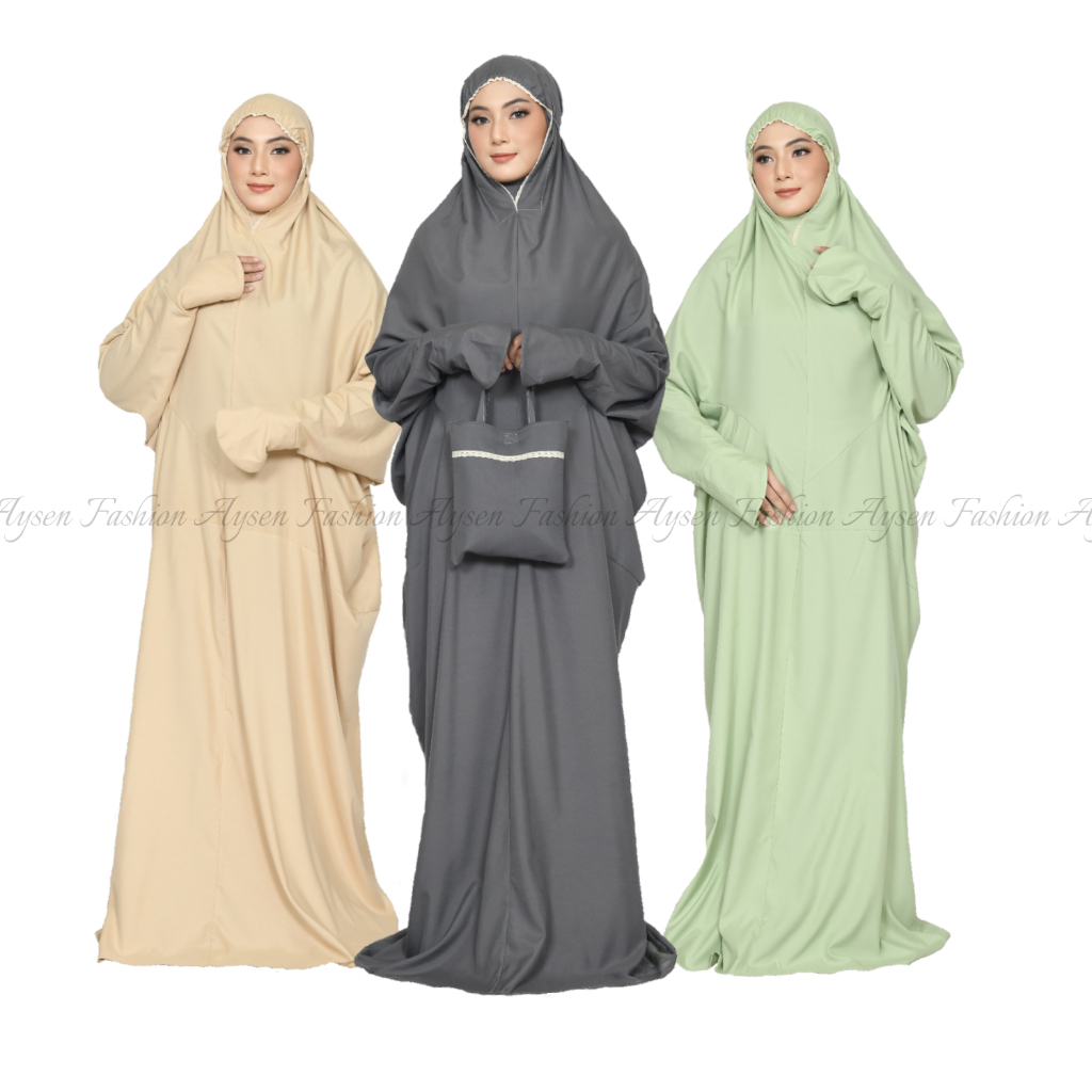 Mukena Dewasa Terusan Katun Polos