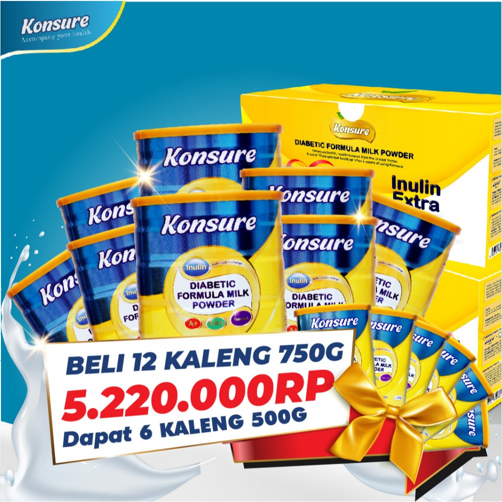 

[Combo 12 dapatkan gratis 6 kaleng] Susu Diabetes Konsure 750g