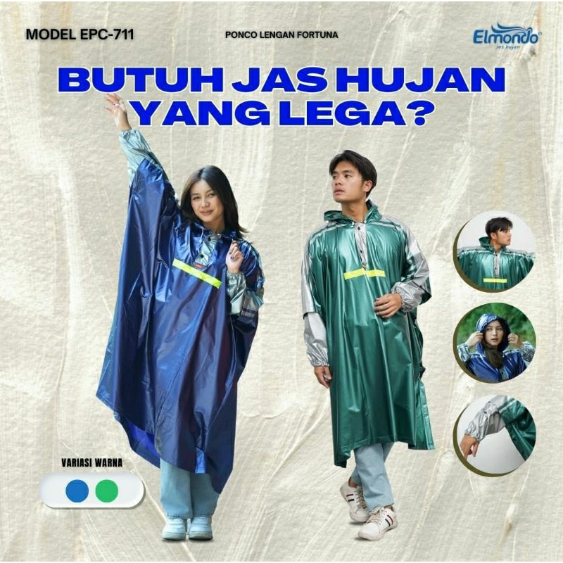 Elmondo Fortuna 711 Jas Hujan Ponco Lengan Elmondo Fortuna 711