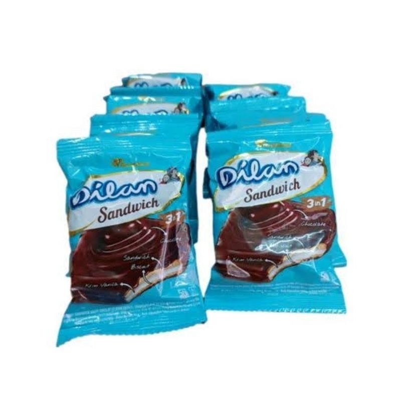 

Dilan Sandwich Biskuit Bersalut Coklat Renceng Isi 20 Pcs