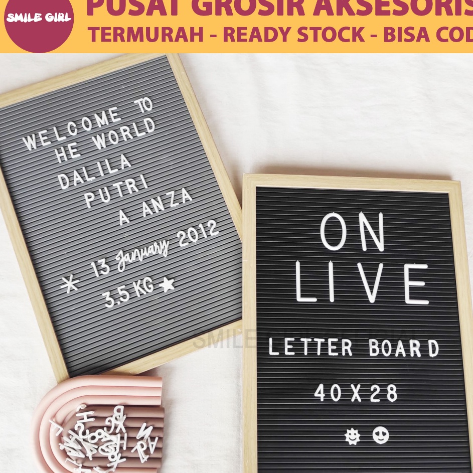

dj Seller SMILE GIRL OFFICIAL Grosir Murah Papan Nama Bayi Size 4x28cm Letter Board Kekinian Sudah Include Huruf F71