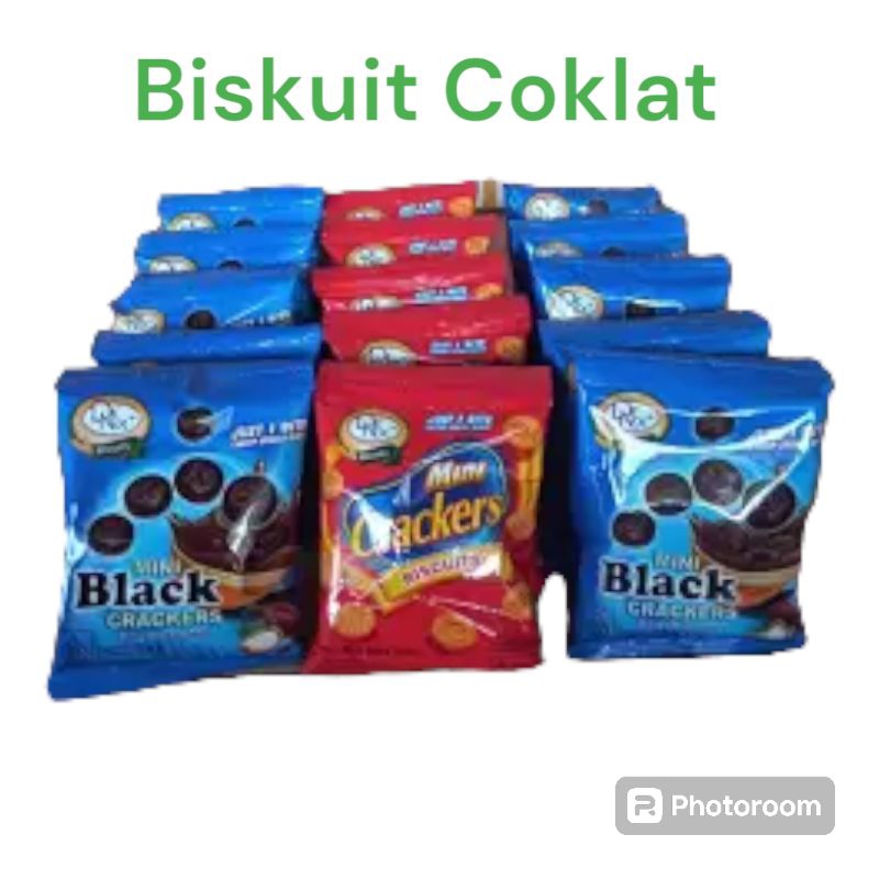 

1 Dos Biskuit Coklat Mini Black Craker 25 gram denex