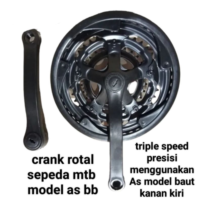 crank rotal 3 speed sepeda mtb