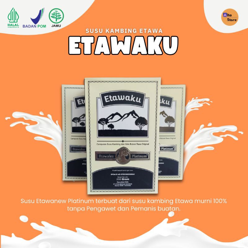 

Etawaku Platinum - Susu Kambing Etawa Murni No. 1 di Indonesia 3X Lebih Ampuh Atasi Gangguan Pernapasan, Sesak Napas, Asma, Gangguan Tulang dan Sendi, Rematik, Asam Urat, Nyeri Sendi, Menambah Imunitas Tubuh 100% Original HALAL BPOM