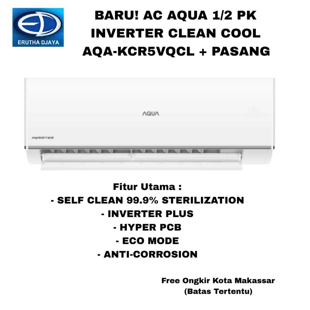 AC AQUA 1/2 PK INVERTER CLEAN COOL AQAKCR5VQCL