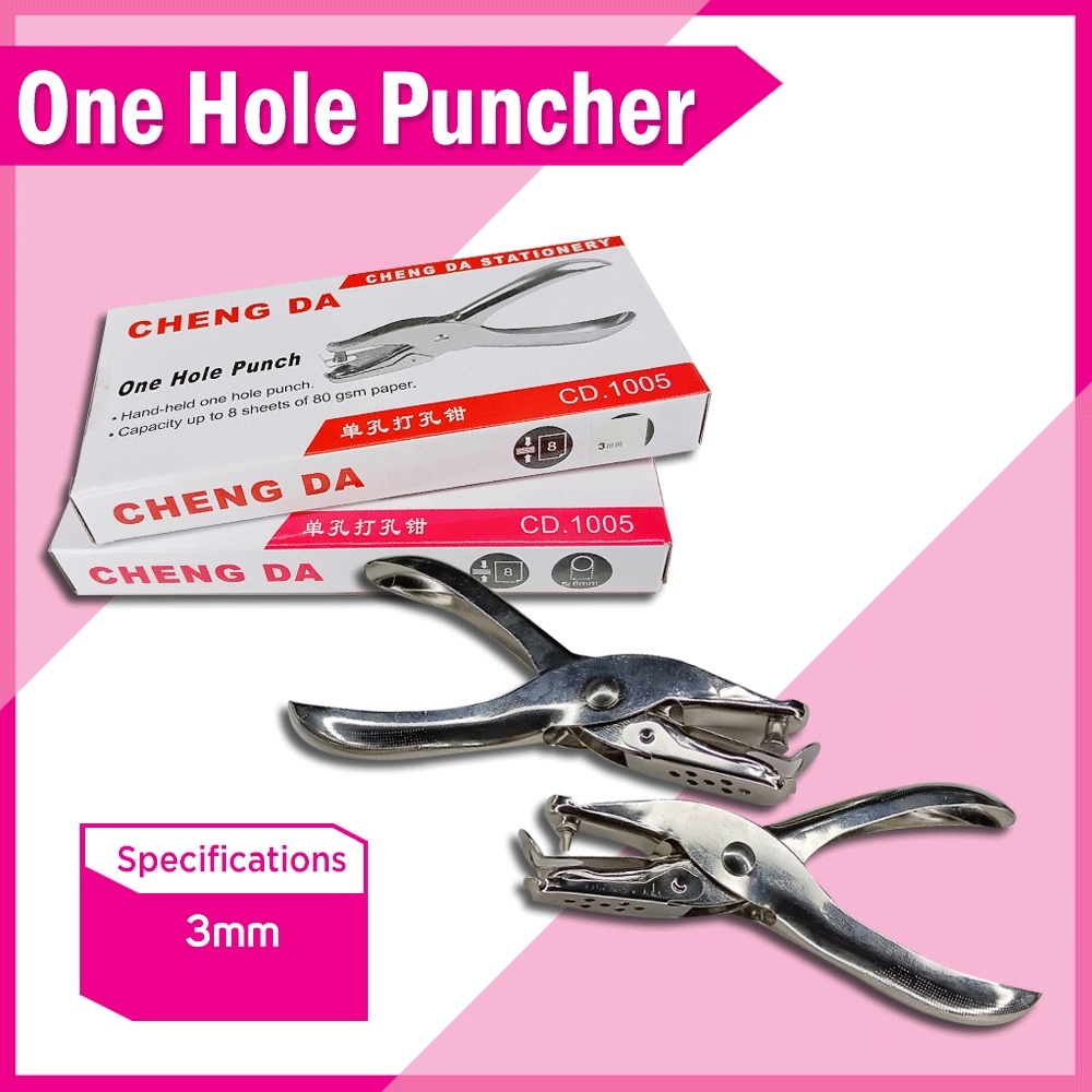 

3MM 6MM One Hole Hang Tag Puncher Circle/ Ticket Puncher Circle Metal Single Hand Held Hole Punch/Alat Pembolong Kertas 3MM 6MM