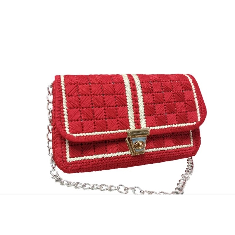 Tas Canvas Rajut Plastik