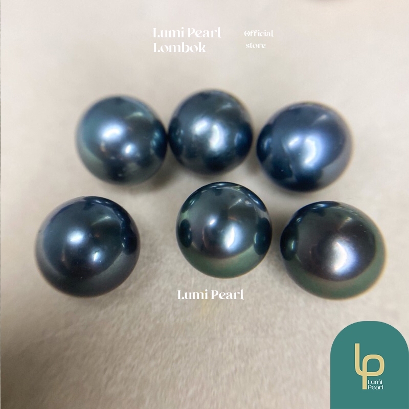 Butiran mutiara air laut dark grey| Tahitian pearls | Mutiara Hitam Tahiti | BERSERTIFIKAT KEASLIAN