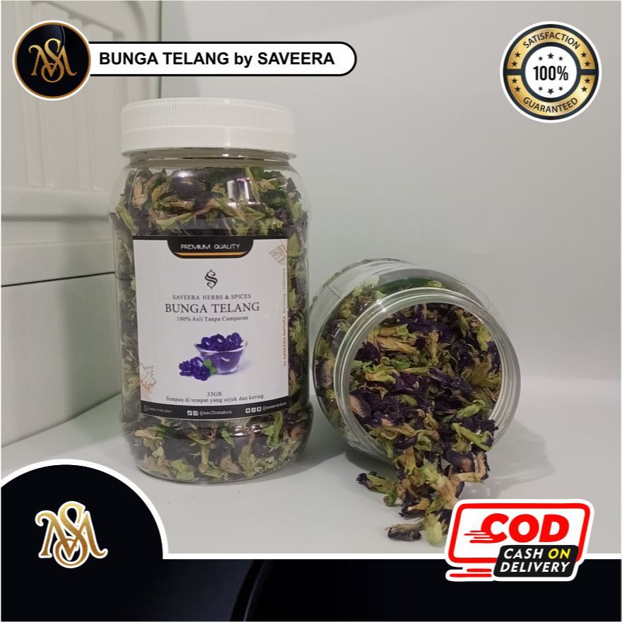 

BUNGA TELANG KERING TEH BIRU non - BUBUK ( Blue Pea / Butterfly Pea ) / TEH HERBAL DAUN TELANG ASLI