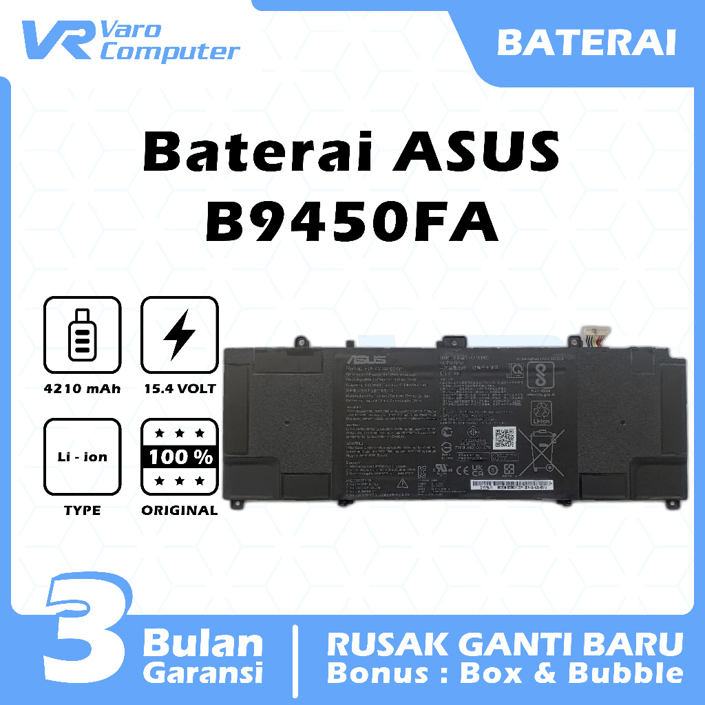 BATERAI LAPTOP ASUS ExpertBook B9450 SN:C41N1903 ORIGINAL