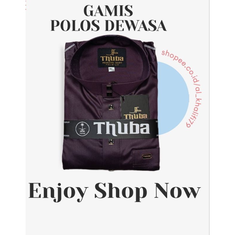 COD/Jubah Gamis Pria Lengan Polos Premium/Gamis Thuba Pria Premium/Gamis Warna Ungu Tua