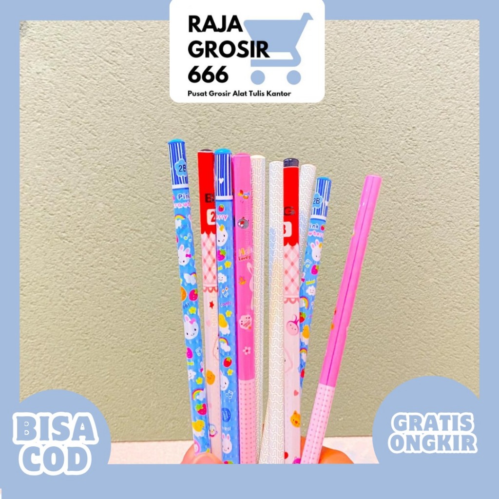 

PENSIL 2B KARAKTER KARTUN WARNA-WARNI MURAH 1 lusin (12 PCS) PS-1254