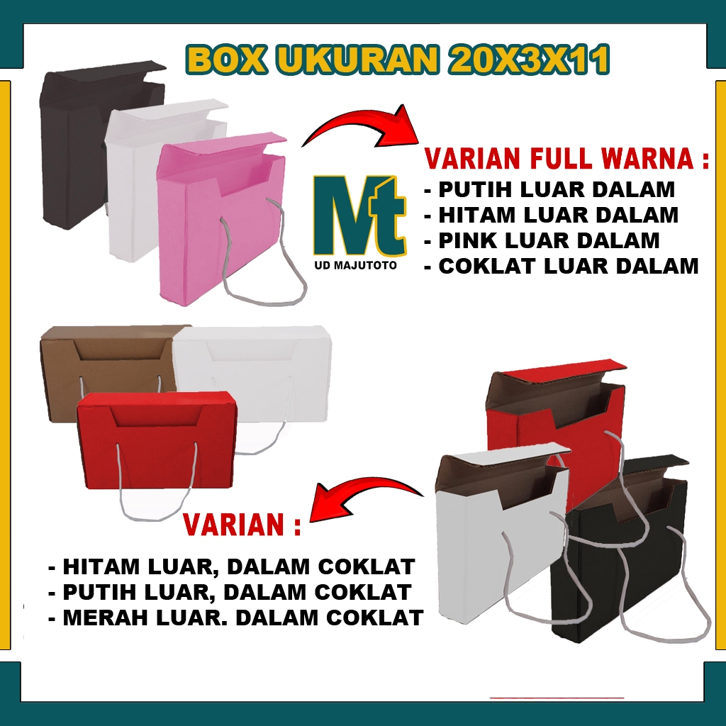 

(PAKET 10 PCS) Box 20x3x11 cm/Box Tas/Kardus Polos/Box Souvenir/Box hampers