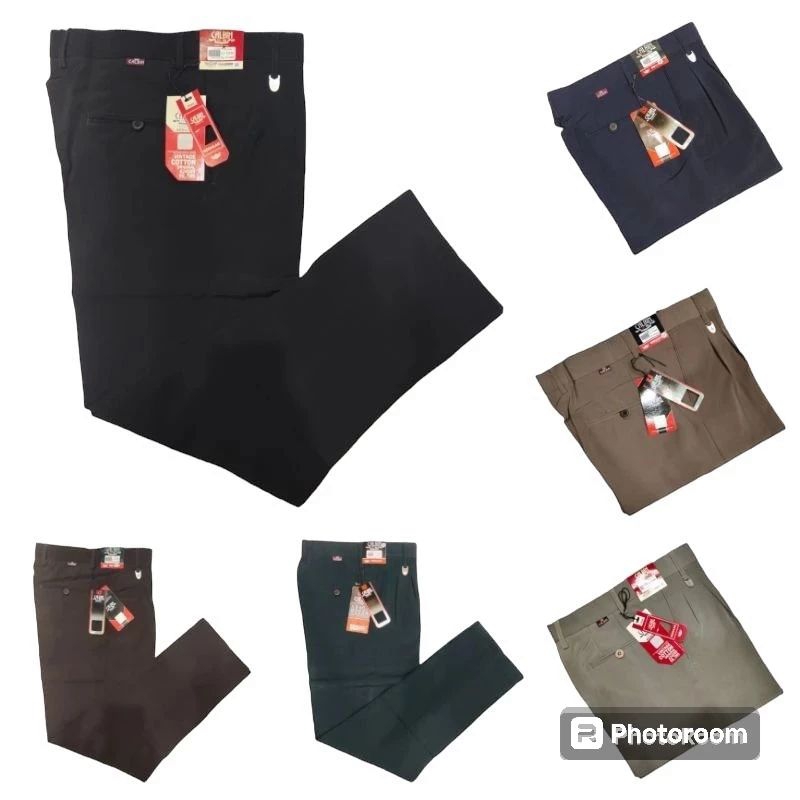 celana calbin hitam/celana bahan formal slimfit
