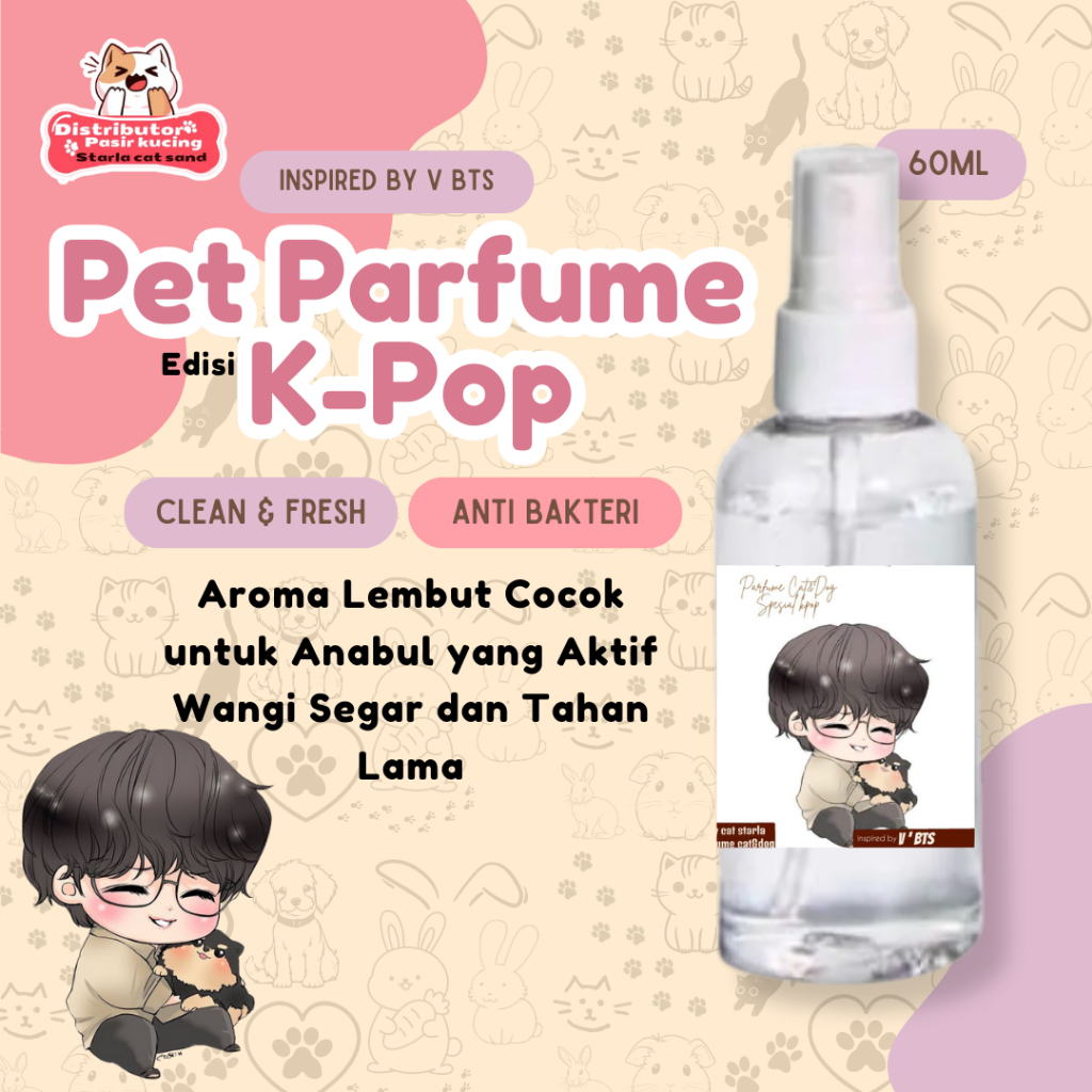 Parfum Kucing 60mL K-pop Editions Pengharum Kucing Pewangi Kucing Grooming Kucing Parfum Kucing Wang