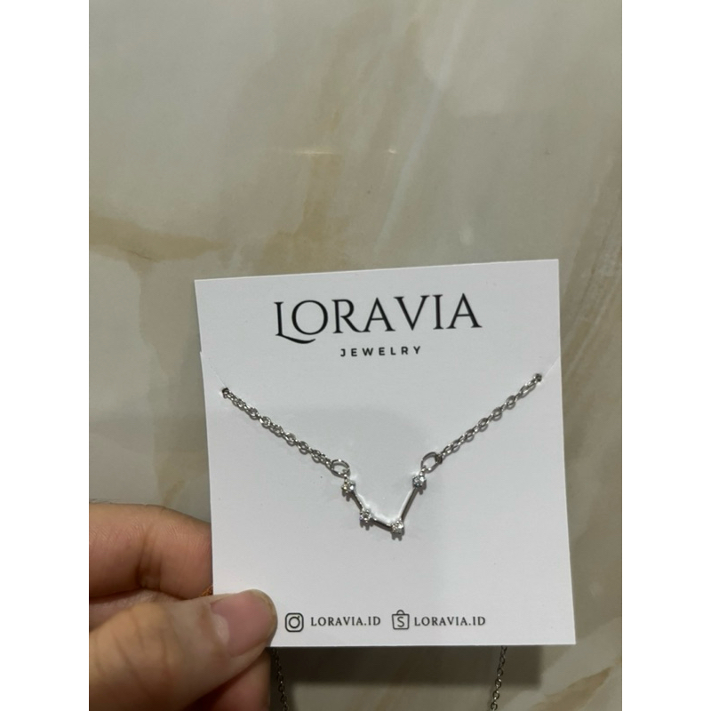 LORAVIA 017 - ZODIAK NECKLAE AQUARIUS SILVER STERLING 925 KALUNG PERAK ZODIAK , KALUNG PREMIUM