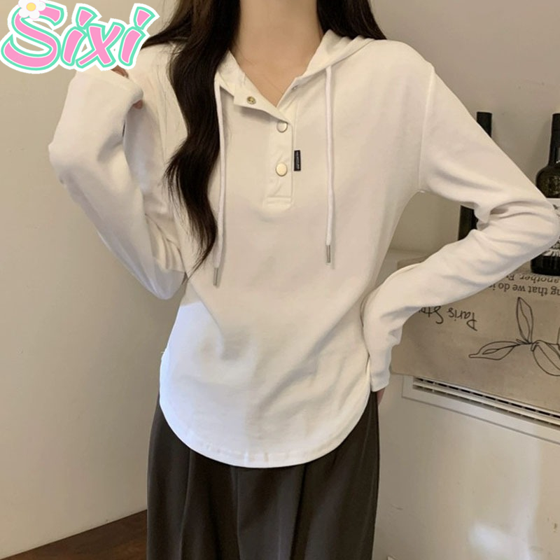 SIXI Atasan Berkerudung Wanita Import Model Tipis Hoodie Wanita Korea Baju Sweater Hoodie Wanita Baj
